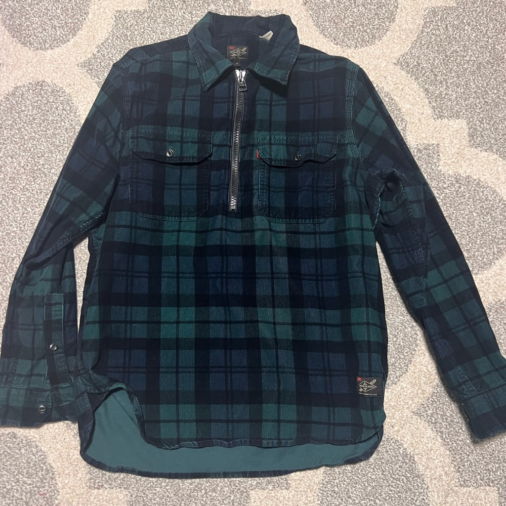 Fresh Leaves x Levis x Justin Timberlake Collaboration Green Flannel 3/4 Zip
